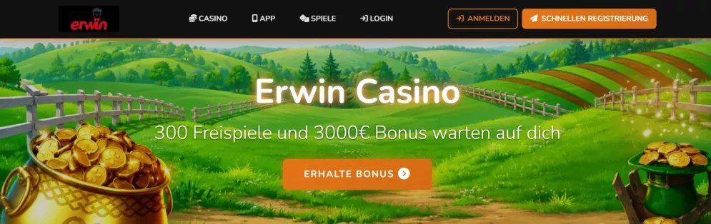 Erwin Casino Bonus Angebot mit Freispielen